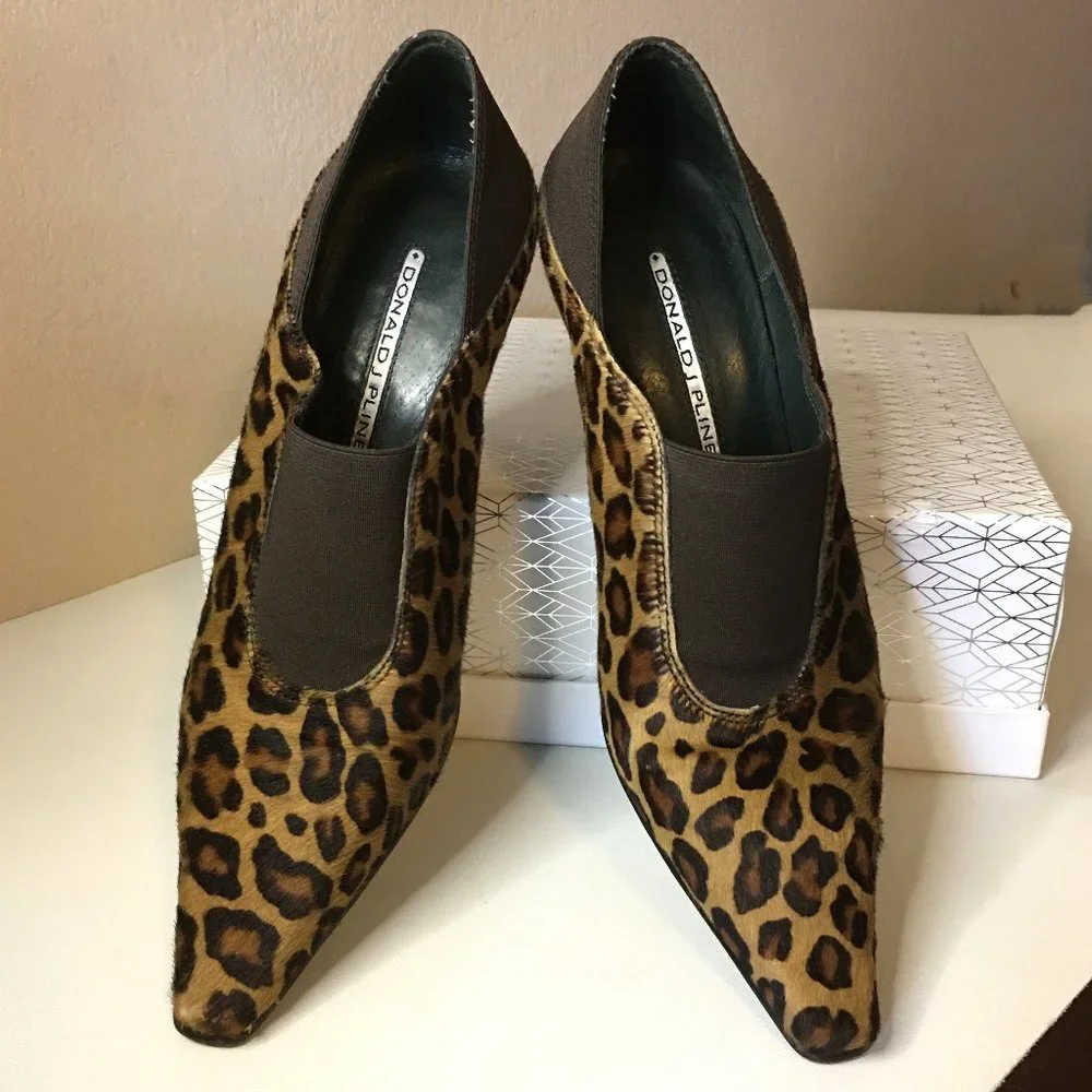 DONALD J PLINER Congo Hair Stiletto Chelsea Boots 🐆🐆 - Picture 3 of 16